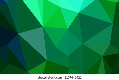 Light Blue, Green vector triangle mosaic texture. A sample with polygonal shapes. Pattern for a brand book's backdrop.