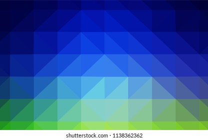 Light Blue, Green vector triangle mosaic texture. A completely new color illustration in a polygonal style. A completely new design for your leaflet.