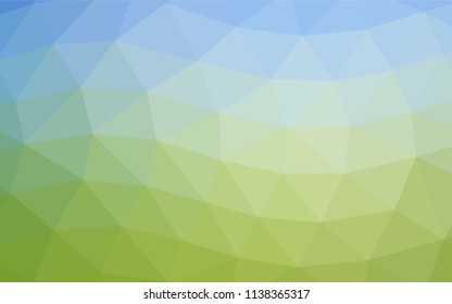 Light Blue, Green vector triangle mosaic template. Creative illustration in halftone style with gradient. The completely new template can be used for your brand book.