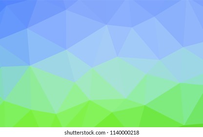 Light Blue, Green vector triangle mosaic texture. Shining polygonal illustration, which consist of triangles. Triangular pattern for your design.