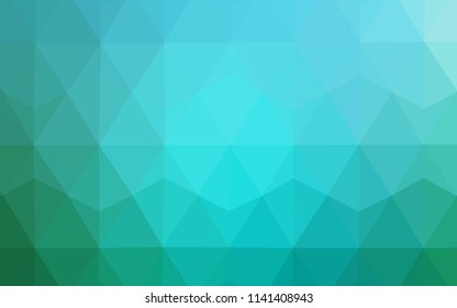 Light Blue, Green vector triangle mosaic cover. Triangular geometric sample with gradient.  Pattern for a brand book's backdrop.