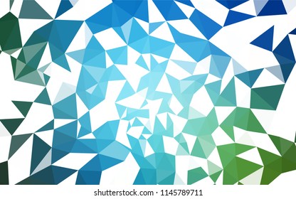 Light Blue, Green vector triangle mosaic template. Geometric illustration in Origami style with gradient.  Pattern for a brand book's backdrop.