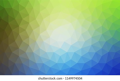 Light Blue, Green vector triangle mosaic cover. Shining polygonal illustration, which consist of triangles. Pattern for a brand book's backdrop.