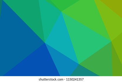 Light Blue, Green vector triangle mosaic template. A completely new color illustration in a polygonal style. Polygonal design for your web site.
