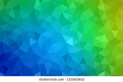 Light Blue, Green vector triangle mosaic cover. Polygonal abstract illustration with gradient. Brand new style for your business design.