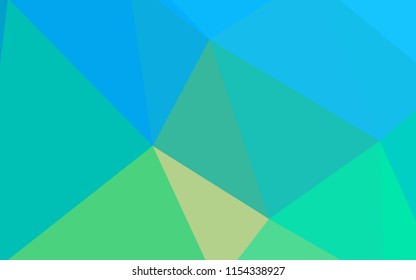 Light Blue, Green vector triangle mosaic cover. A completely new color illustration in a polygonal style. Polygonal design for your web site.