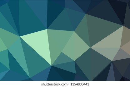 Light Blue, Green vector triangle mosaic template. Geometric illustration in Origami style with gradient.  Brand new design for your business.