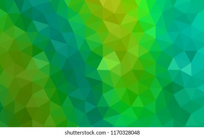 Light Blue, Green vector triangle mosaic cover. Glitter abstract illustration with an elegant triangles. Brand new style for your business design.