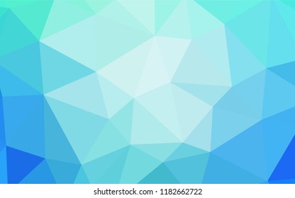 Light Blue, Green vector triangle mosaic template. Creative illustration in halftone style with triangles. A new texture for your web site.