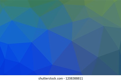 Light Blue, Green vector triangle mosaic texture. Polygonal abstract illustration with gradient. Template for cell phone's backgrounds.