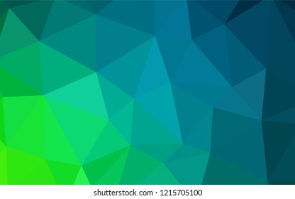 Light Blue, Green vector triangle mosaic cover. Colorful illustration in polygonal style with gradient. Brand new design for your business.
