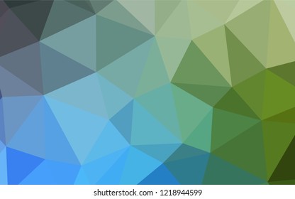 Light Blue, Green vector triangle mosaic template. A sample with polygonal shapes. Best triangular design for your business.