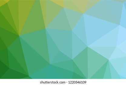 Light Blue, Green vector triangle mosaic template. Creative illustration in halftone style with triangles. New template for your brand book.