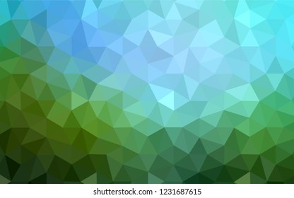 Light Blue, Green vector triangle mosaic cover. Shining colorful illustration with triangles. Polygonal design for your web site.