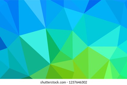 Light Blue, Green vector triangle mosaic cover. A sample with polygonal shapes. Completely new template for your banner.