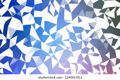 Light Blue, Green vector triangle mosaic template. Triangular geometric sample with gradient.  A completely new design for your leaflet.