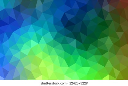 Light Blue, Green vector triangle mosaic cover. Colorful illustration in polygonal style with gradient. New template for your brand book.