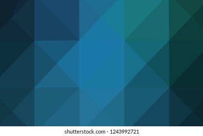 Light Blue, Green vector triangle mosaic cover. Elegant bright polygonal illustration with gradient. A new texture for your design.