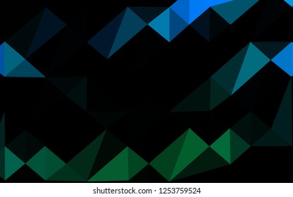 Light Blue, Green vector triangle mosaic template. Colorful illustration in Origami style with gradient.  Polygonal design for your web site.