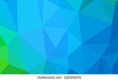 Light Blue, Green vector triangle mosaic cover. Colorful illustration in polygonal style with gradient. Template for cell phone's backgrounds.