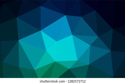 Light Blue, Green vector triangle mosaic template. Creative illustration in halftone style with triangles. Completely new template for your banner.