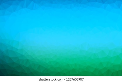 Light Blue, Green vector triangle mosaic texture. Modern geometrical abstract illustration with gradient. Template for a cell phone background.