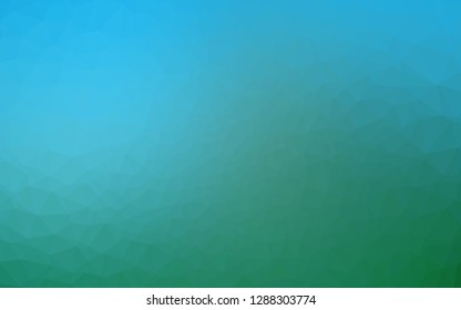 Light Blue, Green vector triangle mosaic cover. Shining colored illustration in a Brand new style. The best triangular design for your business.
