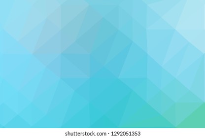 Light Blue, Green vector triangle mosaic template. Creative illustration in halftone style with gradient. Triangular pattern for your business design.