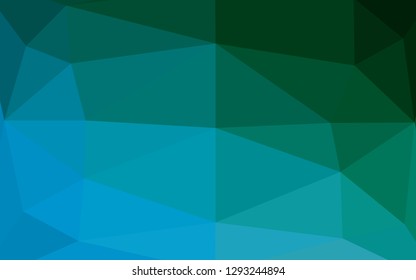 Light Blue, Green vector triangle mosaic texture. Shining illustration, which consist of triangles. Triangular pattern for your business design.