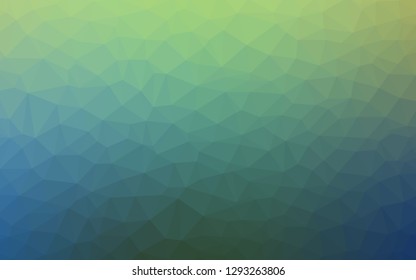 Light Blue, Green vector triangle mosaic background. Shining polygonal illustration, which consist of triangles. Template for cell phone's backgrounds.