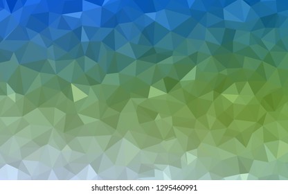 Light Blue, Green vector triangle mosaic template. Geometric illustration in Origami style with gradient.  Best triangular design for your business.