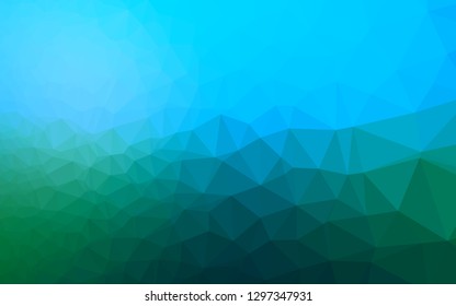 Light Blue, Green vector triangle mosaic cover. Colorful abstract illustration with gradient. Triangular pattern for your business design.