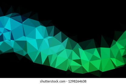 Light Blue, Green vector triangle mosaic texture. An elegant bright illustration with gradient. Polygonal design for your web site.