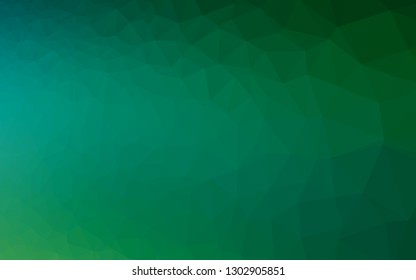 Light Blue, Green vector triangle mosaic template. Triangular geometric sample with gradient.  New texture for your design.