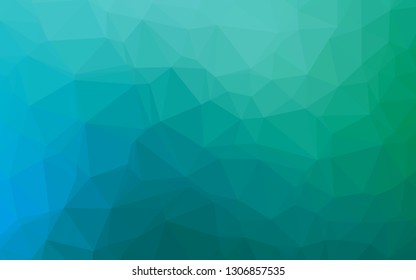 Light Blue, Green vector triangle mosaic cover. A vague abstract illustration with gradient. Completely new template for your business design.