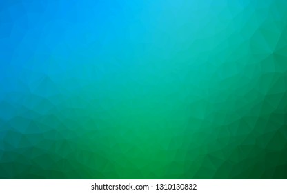 Light Blue, Green vector triangle mosaic template. A sample with polygonal shapes. The best triangular design for your business.