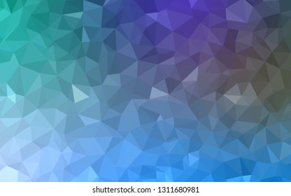 Light Blue, Green vector triangle mosaic template. Geometric illustration in Origami style with gradient.  A new texture for your web site.