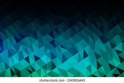 Light Blue, Green vector triangle mosaic template. A sample with polygonal shapes. Template for a cell phone background.
