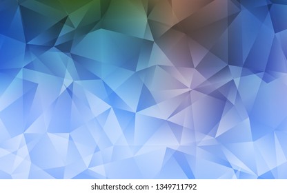 Light Blue, Green vector triangle mosaic texture. Colorful illustration in polygonal style with gradient. Completely new template for your banner.