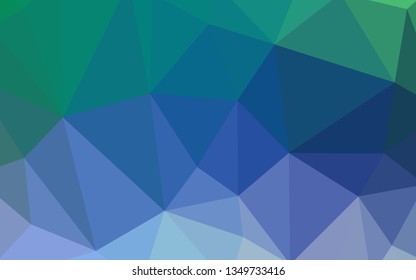 Light Blue, Green vector triangle mosaic template. Elegant bright polygonal illustration with gradient. Completely new template for your banner.