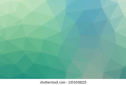 Light Blue, Green vector triangle mosaic cover. An elegant bright illustration with gradient. Polygonal design for your web site.