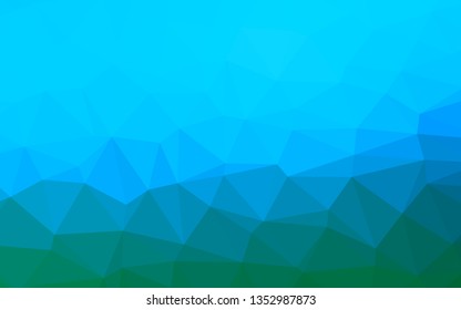 Light Blue, Green vector triangle mosaic template. Brand new colorful illustration in with gradient. Template for a cell phone background.