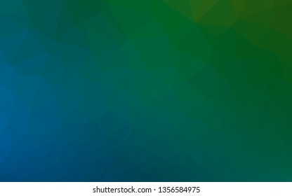 Light Blue, Green vector triangle mosaic texture. A vague abstract illustration with gradient. Triangular pattern for your business design.