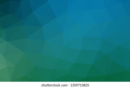 Light Blue, Green vector triangle mosaic texture. A sample with polygonal shapes. The best triangular design for your business.