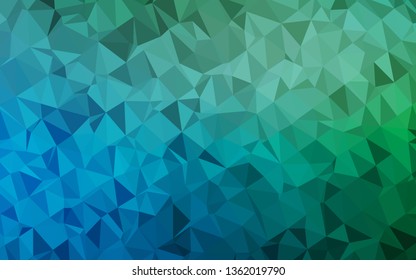 Light Blue, Green vector triangle mosaic texture. Shining colored illustration in a Brand new style. New texture for your design.