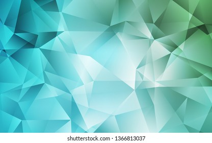 Light Blue, Green vector triangle mosaic background. Creative geometric illustration in Origami style with gradient. Pattern for a brand book's backdrop.