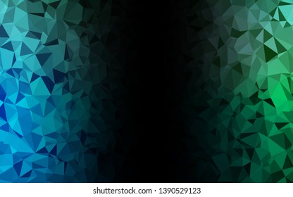 Light Blue, Green vector triangle mosaic template. Colorful illustration in abstract style with gradient. Triangular pattern for your business design.