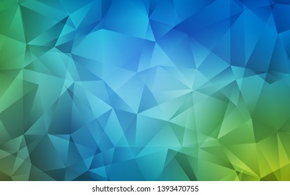 Light Blue, Green vector triangle mosaic texture. A completely new color illustration in a polygonal style. Brand new design for your business.