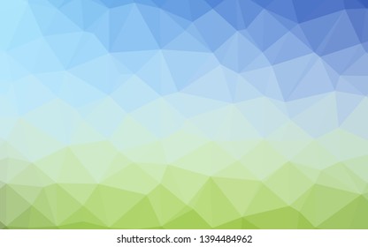 Light Blue, Green vector triangle mosaic template. Colorful illustration in abstract style with gradient. Polygonal design for your web site.