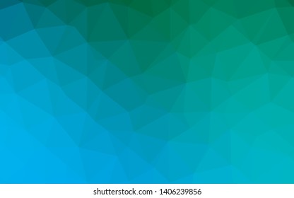 Light Blue, Green vector triangle mosaic texture. A completely new color illustration in a vague style. The best triangular design for your business.